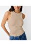 Women's Corded Fabric t-shirt Halter Neck Tank top Tank Top