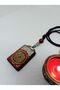Red Coral Yantra Ethnic Authentic Bohemian Necklace with Dragon Figure - 2