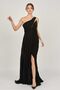 Women's One Shoulder Chiffon Evening Dress 47754697 Black - 3