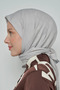 Cotton Scarf Monogram Pattern - Gray - 3