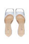 Gray Genuine Leather Women's Heeled Slippers - 5