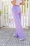 Women's Lilac Waist Elastic Waist Pocket Wide Leg Soft Textured Trousers Bst3169 - 2