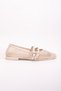 Women's Silvery Mesh Beige Skin Evening Dress Ballerinas - 3