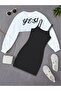 Kids Yes Printed Dress & Crop Sweatshirt 2-Piece Combination