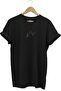 Black Unisex Music Note Minimal Printed Short Sleeve T-shirt