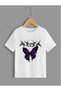 Children's Unisex Oversize White Purple Butterfly Printed T-shirt