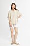 Oversized Shirt with Shirred Sides - 4