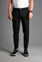 Men's Black Waistband Buckle Linen Trousers - 5