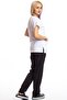 Surgical Doctor Nurse Scrubs Top White Bottom Black Jersey Suit - 4