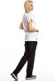 Surgical Doctor Nurse Scrubs Top White Bottom Black Jersey Suit - 5
