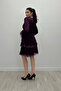 Siphon fabric crossover neck mini dress - eggplant purple - 5