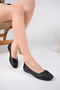 Genuine Leather Black Women's Leather Ballerinas Dp58-4053 - 7
