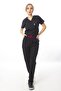 Black Stain Resistant Mix Gabardine Surgical Doctor Nurse Scrubs Jersey Suit - 7