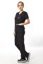 Black Stain Resistant Mix Gabardine Surgical Doctor Nurse Scrubs Jersey Suit - 4