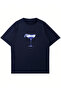 Women's Blue Margarita Printed Crew Neck Oversize Tshirt