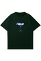 Women's Blue Margarita Printed Crew Neck Oversize Tshirt