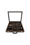 Richbox Bond 18-Piece Eyeglass Case, Alcantara, Brown
