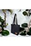 Black Dak Fabric Cloth Bag with Snap Fastener Bellows and Two Side Pockets, Cotton Lined and Inner Pocket |