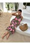 Women's Pink Imported Sandy Fabric Lined Leopard and Rose Pattern Shoulder Strap Design Eblise - 3