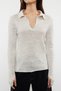Stone Sleeve Detail Polo Neck Knitwear Sweater Twoaw21Kz1113 - 3