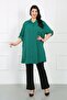 Women's Emerald Green Dubai Fabric Plus Size Tunic - 3