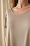 Asymmetrical Long T-Shirt Single Piece Beige - 5