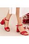 Women's Red Bias Classic Heeled Shoes - 2