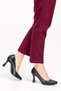 Women's Black Leather Goblet Heel Pointed Toe Stiletto 8 Cm - 4