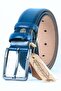 Genuine Men's Leather Belt 3.5 cm Navy Blue Classic Fabric Trouser Belt
