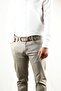 Nubuck Leather Men's Belt 4 Cm Beige Jeans Fabric Sports Belt - 3