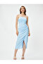 Melis Ağazat X Koton - Draped Slit Strapless Midi Dress - 3