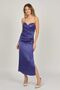 Women's Medium Length Satin Evening Dress 5924061 Midnight Blue - 7
