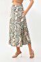 Women's Patterned Pocketed Maxi Skirt 23399 Black - 2