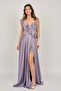 Women's Ruffle Detailed Satin Evening Dress 5921180 Lilac