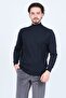 Men's Half Fisherman Knitwear Wool Sweater 4533090 Dark Navy Blue