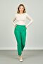 Women's Double Pocket Ankle Length Skinny Leg Trousers 7002 Green - 3
