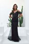 Women's Low Shoulder Evening Dress 5815625 Black - 2