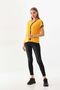 Women's Patterned V-Neck Short Sleeve Blouse 23151 Yellow - 2