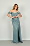 Women's Strapless Long Evening Dress5438001 Mold Green - 3