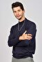 Men's Half Turtleneck Wool Sweater4530014 Navy Blue