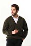 Sanfa Men's V-Neck Pure Wool Cardigan 2634 Green - 3