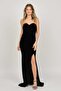 Women's Deep Slit Long Evening Dress 4775157 Black - 4