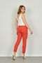 Women's Ankle Length Double Pocket Narrow Fit Pants 7001 Coral - 4