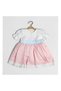 Margaret Girl's Blue Ribbon Scallop Dress White Pink Short Sleeve Birthday Dress Scallop Dress - 2