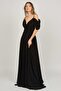Women's Deep Slit Long Evening Dress 5481027 Black - 7