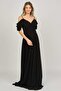 Women's Deep Slit Long Evening Dress 5481027 Black - 6