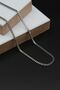 Set of 3 Luxury Twist Cube and Fox Tail Chain Necklace - Silver Color - 3