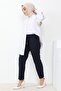 Zülal Elastic Waist Pocket Trousers 651 - Navy Blue - 4