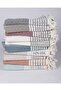 Buldan Work Knitted Single and Triple Cotton Woven Sofa Bed Sofa Cover Set 3-3-1-1 - Cream Gray - 7