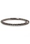 Gray Color Thin Leather Wrap Stainless Steel Clip Men's Bracelet M059C - 2